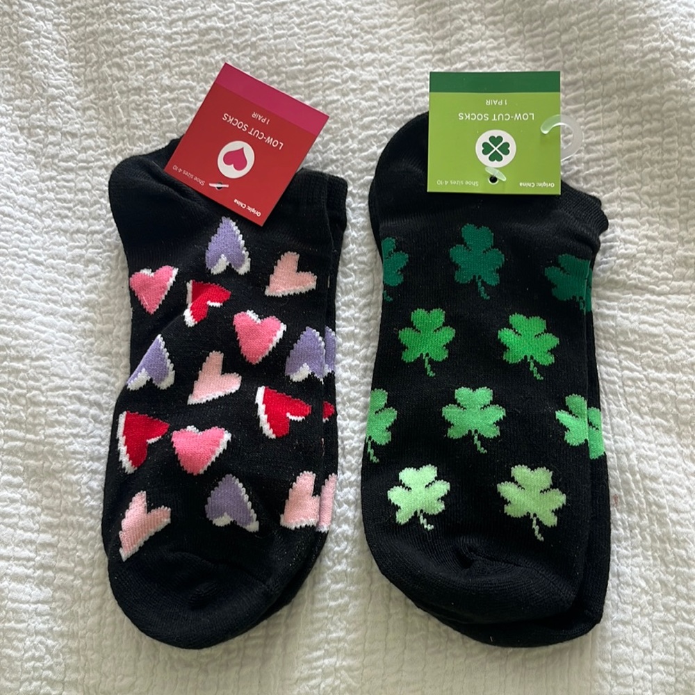 Valentines Day and St Patricks Day Socks
